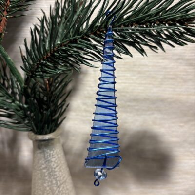 Karácsonyi üveg-drót dísz szett - 3 darabos