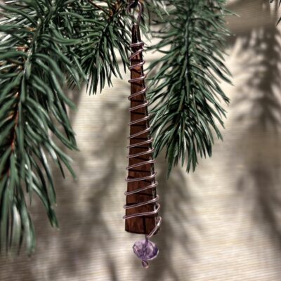 Karácsonyi üveg-drót dísz szett - 3 darabos