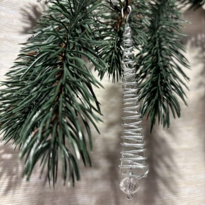 Karácsonyi üveg-drót dísz szett - 3 darabos